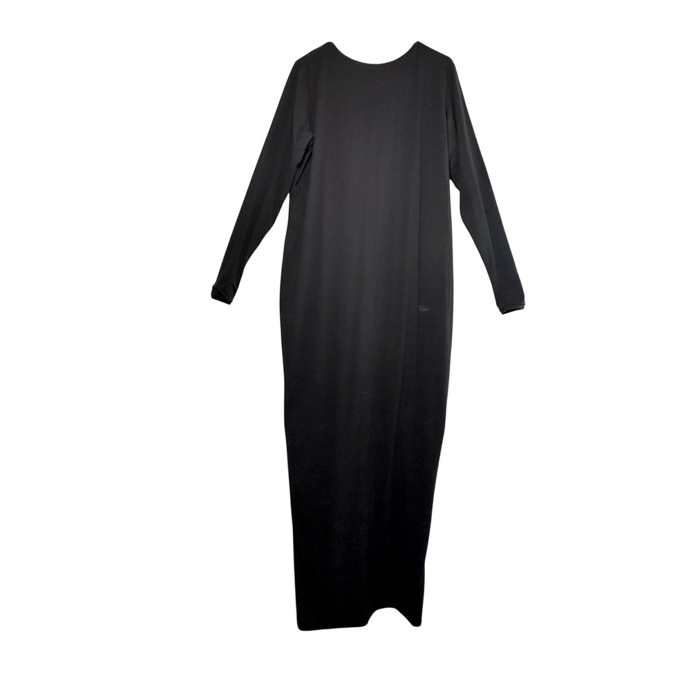 SKIMS Fits Everybody Crew Neck Long Sleeve Maxi Dress 4X Black Onyx Bodycon